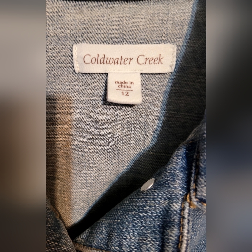 Coldwater Creek Blue Jean Jacket with Embroidery - Picture 5 of 5